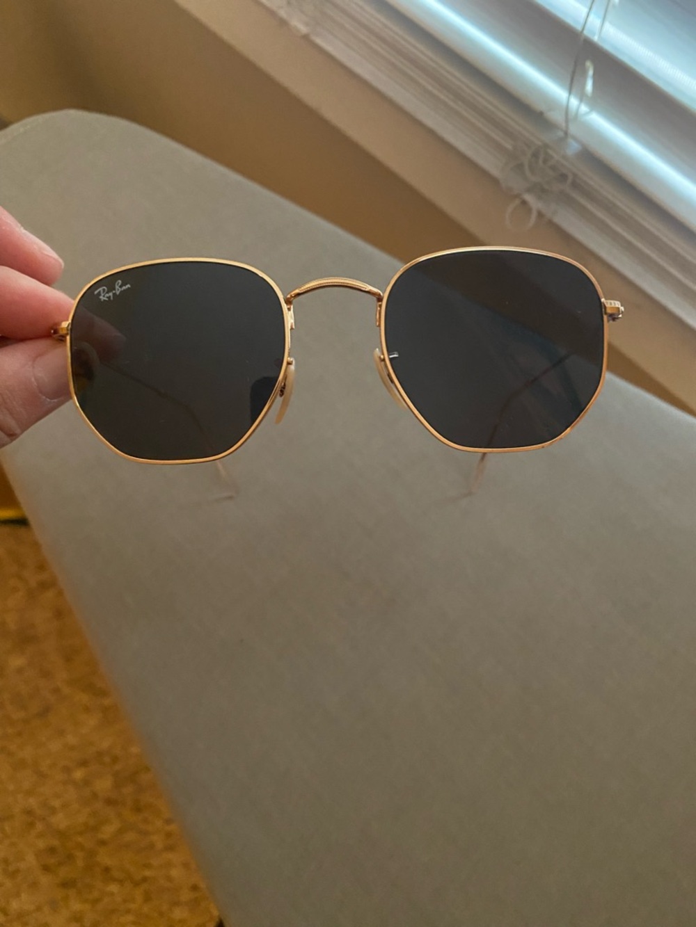 Ray-Ban Gold Frame Black Lens Women's Sunglasses